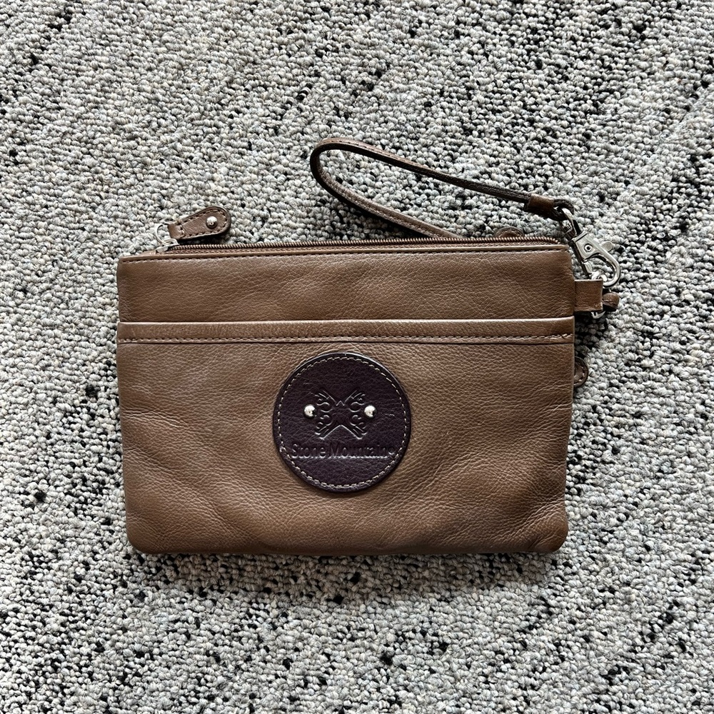 Vintage Stone Mountain Patchwork Leather Wristlet… - image 2